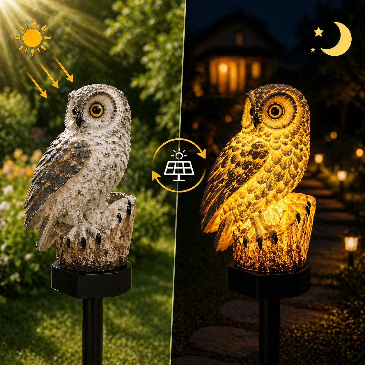 NightOwl™ – świecąca sowa solarna do ogrodu - obrazek 4